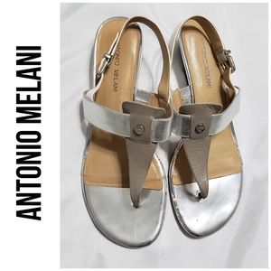 ⭐ Antonio Melani Silver Wedges Size 10